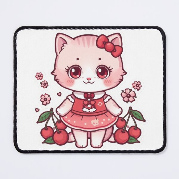 Item preview, Cherry Kitty Kawaii Sticker designed and sold by Stylestickers55.