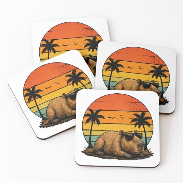 Item preview, Vintage Chill Capybara Sunglasses Sunset Shirt designed and sold by PINK FREE.