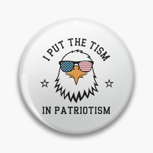 Item preview, I Put The Tism In Patriotism, American Eagle Flag, Retro Patriotic Humor Gift designed and sold by toongstudio.