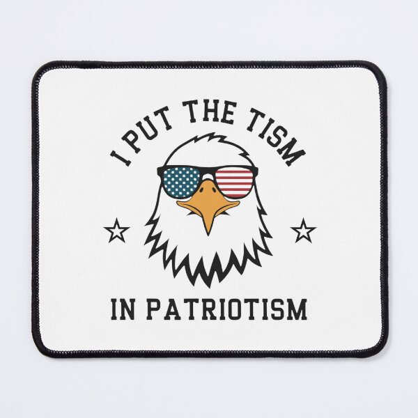 Item preview, I Put The Tism In Patriotism, American Eagle Flag, Retro Patriotic Humor Gift designed and sold by toongstudio.