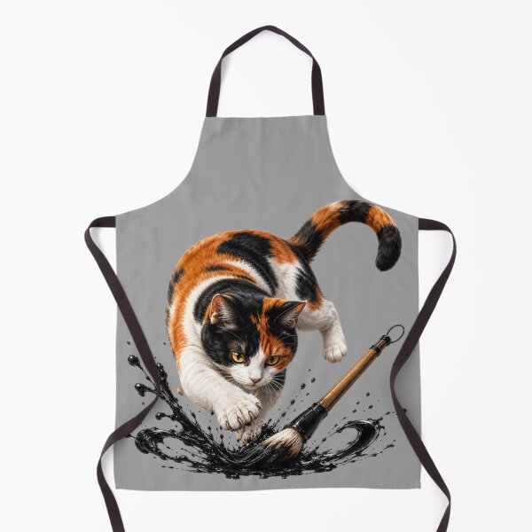 Item preview, Japanese Ukiyo-e Calico Cat with Ink Brush designed and sold by MarVan-Prints.