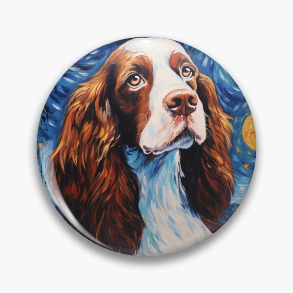 Item preview, Funny English Springer Spaniel Starry Night Illustration Mom Dad Kids designed and sold by rafaeltto.