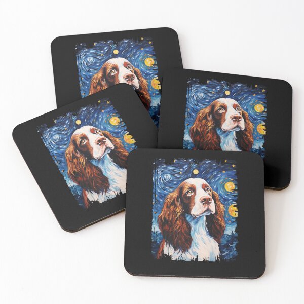 Item preview, Funny English Springer Spaniel Starry Night Illustration Mom Dad Kids designed and sold by rafaeltto.