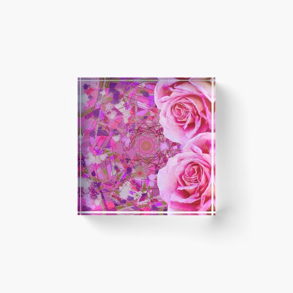 Item preview, Pink Peeky Roses Splatter Paint Collage designed and sold by RAHKELROYSUM.