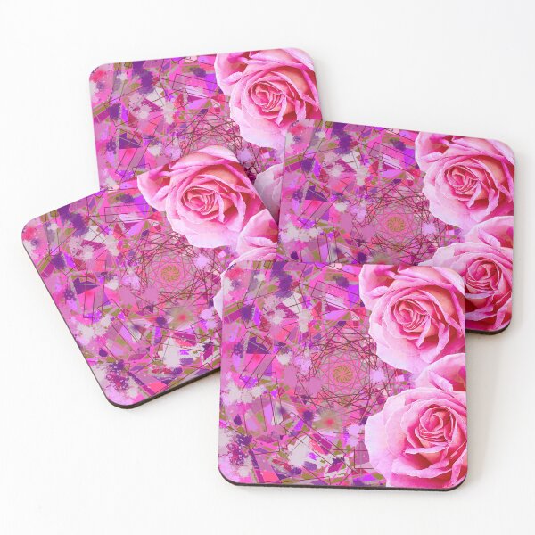 Item preview, Pink Peeky Roses Splatter Paint Collage designed and sold by RAHKELROYSUM.