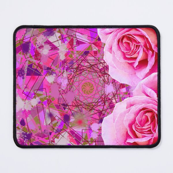Item preview, Pink Peeky Roses Splatter Paint Collage designed and sold by RAHKELROYSUM.