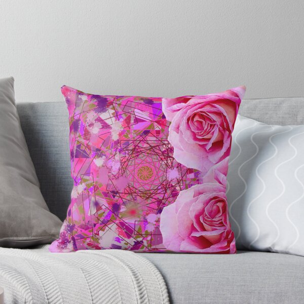 Item preview, Pink Peeky Roses Splatter Paint Collage designed and sold by RAHKELROYSUM.
