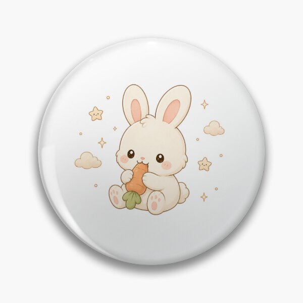 Item preview, Cute Kawaii Baby Bunny Eating Carrot Illustration designed and sold by Seculinator.