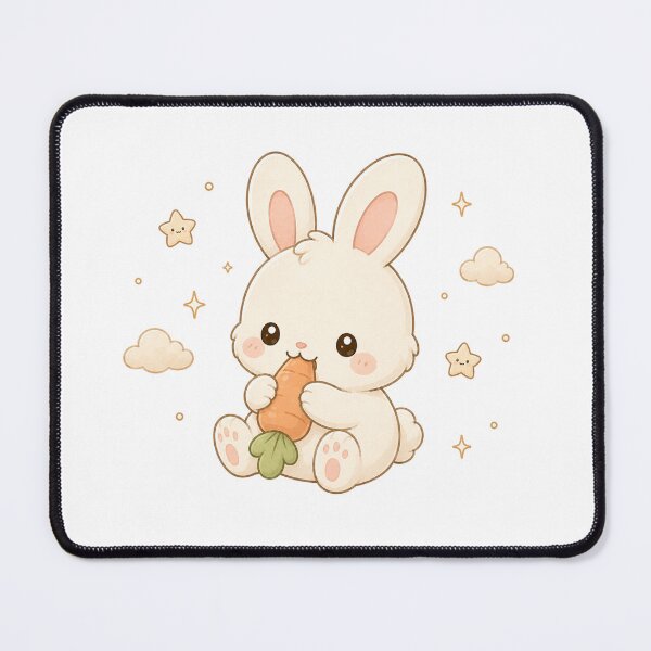 Item preview, Cute Kawaii Baby Bunny Eating Carrot Illustration designed and sold by Seculinator.