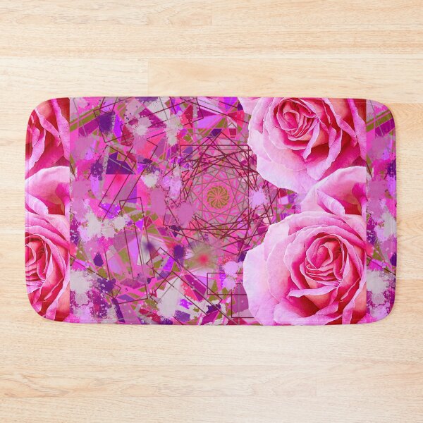 Item preview, Pink Peeky Roses Splatter Paint Collage designed and sold by RAHKELROYSUM.