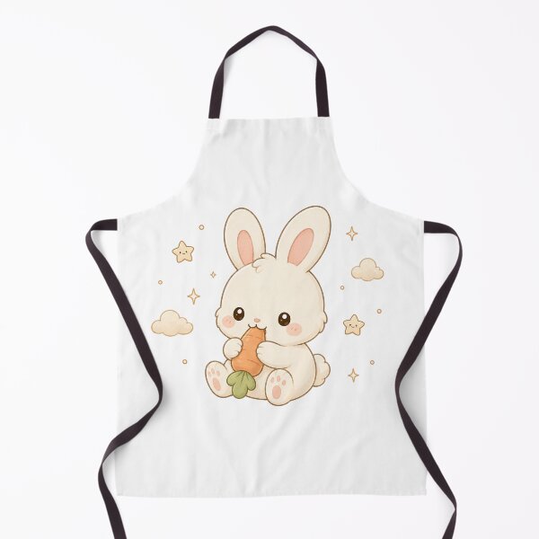 Item preview, Cute Kawaii Baby Bunny Eating Carrot Illustration designed and sold by Seculinator.
