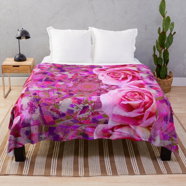 Item preview, Pink Peeky Roses Splatter Paint Collage designed and sold by RAHKELROYSUM.