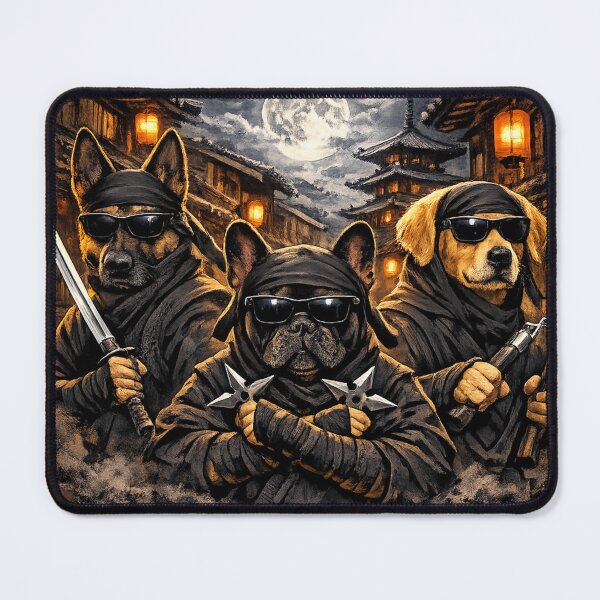 Item preview, Three Kawaii Ninja Dogs In Feudal Japan Prepare For Battle designed and sold by PeteTee.