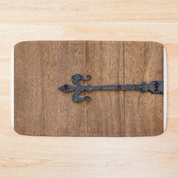 Item preview, Rustic Wooden Door With Decorative Iron Hinge on Textured Oak Panels designed and sold by Nmallia.
