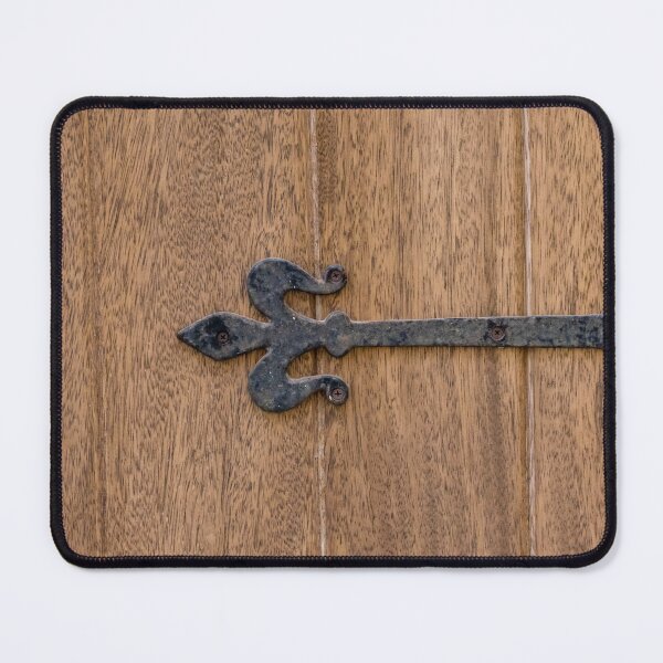 Item preview, Rustic Wooden Door With Decorative Iron Hinge on Textured Oak Panels designed and sold by Nmallia.