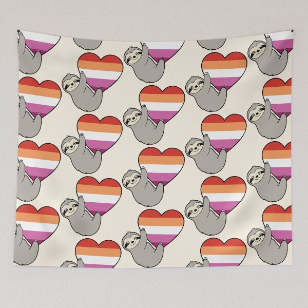 Item preview, Lesbian Pride Sloth Hugging Heart - LGBTQ+ Pride Design designed and sold by Cannaxes Studio.