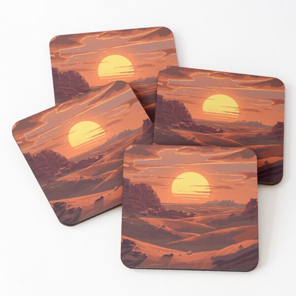 Item preview, Terracotta Desert Sunset Landscape | Warm Earthy Tones Digital Art designed and sold by lavanya11.