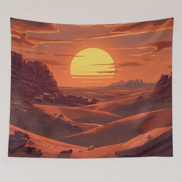 Item preview, Terracotta Desert Sunset Landscape | Warm Earthy Tones Digital Art designed and sold by lavanya11.