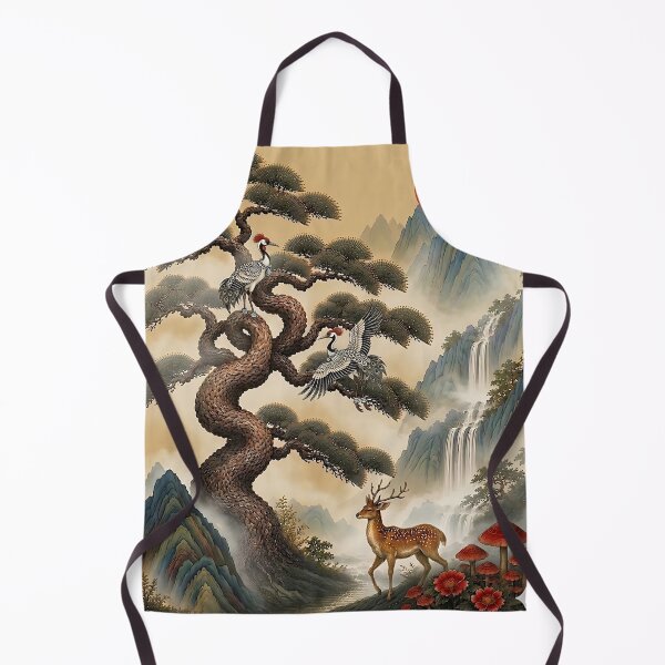 Item preview, Yongteurim Pine, Sacred Crane & Clouds | Korean Sipjangsaeng Minhwa Art designed and sold by K-Tradition.