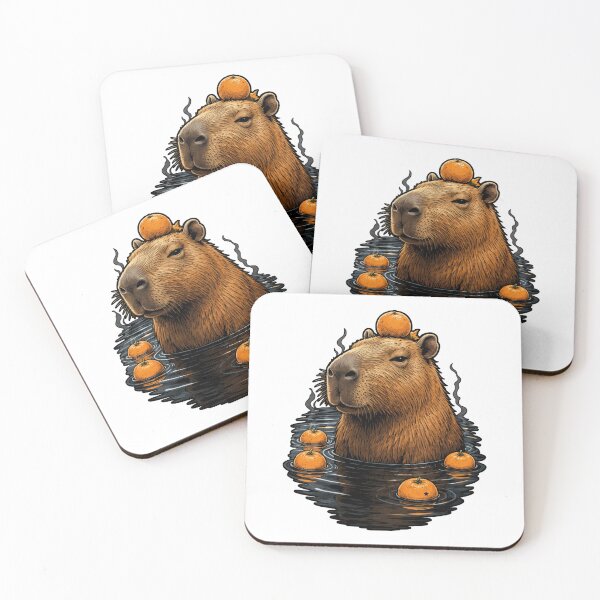 Item preview, Capybara Yuzu Bath Shirt Japanese Hot Spring Animal Tee designed and sold by PINK FREE.