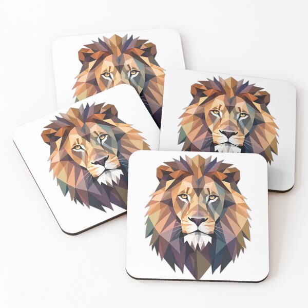 Item preview, Majestic Geometric Lion Head | Colorful Low Poly Lion Art designed and sold by ali prints.