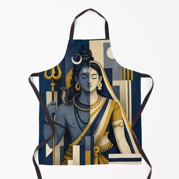 Item preview, Ardhanarishvara Art Deco Illustration | Shiva Parvati Divine Balance designed and sold by ravuh.