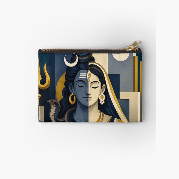 Item preview, Ardhanarishvara Art Deco Illustration | Shiva Parvati Divine Balance designed and sold by ravuh.