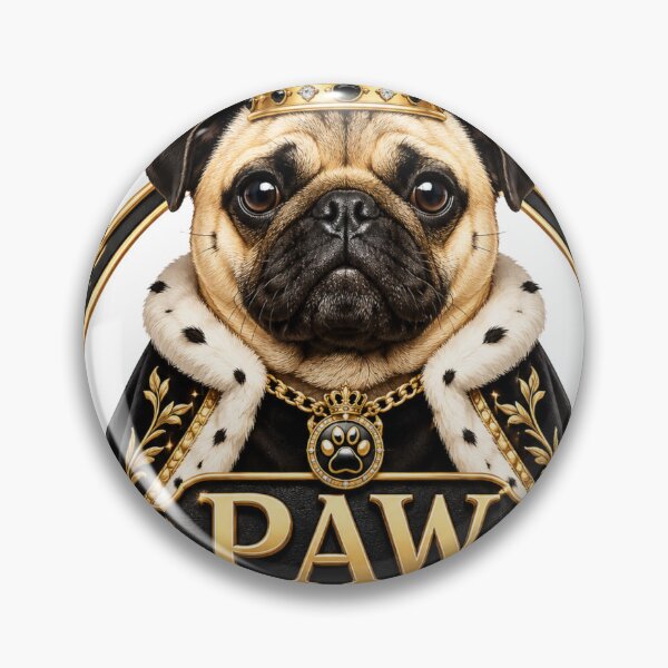Item preview, Paw Royalty King Pug Dog Sticker designed and sold by PawFusionArt.