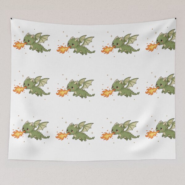 Item preview, Cozy Kawaii Little Dragon Breathing Fire  designed and sold by Seculinator.
