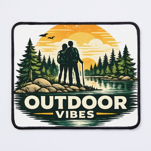 Item preview, Outdoor Vibes Hiking and Camping Design designed and sold by CreativeMindsetLab.