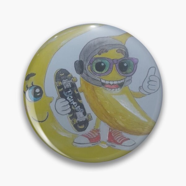 Item preview, Banana Skater Cool con Luna Sorridente - Illustrazione a Colori designed and sold by DisegniPersonalizzati di irka87.