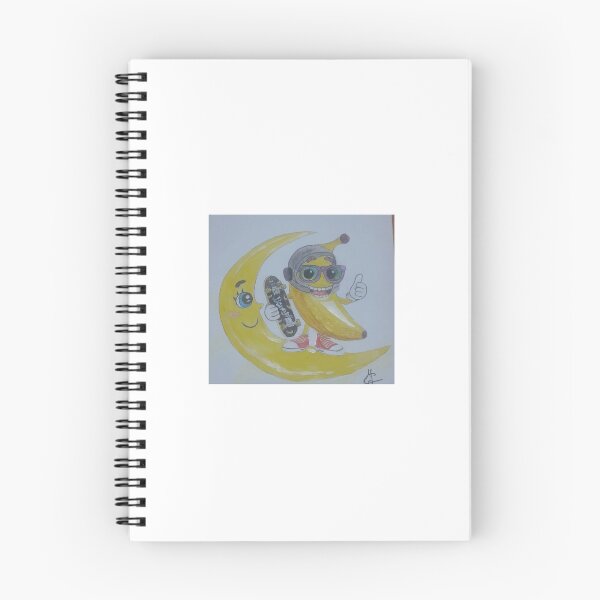 Artikelvorschau, Banana Skater Cool mit Luna Sorridente - Farbillustration entworfen und verkauft von DisegniPersonalizzati di irka87.