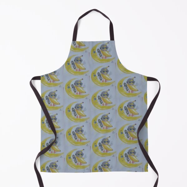 Item preview, Banana Skater Cool con Luna Sorridente - Illustrazione a Colori designed and sold by DisegniPersonalizzati di irka87.
