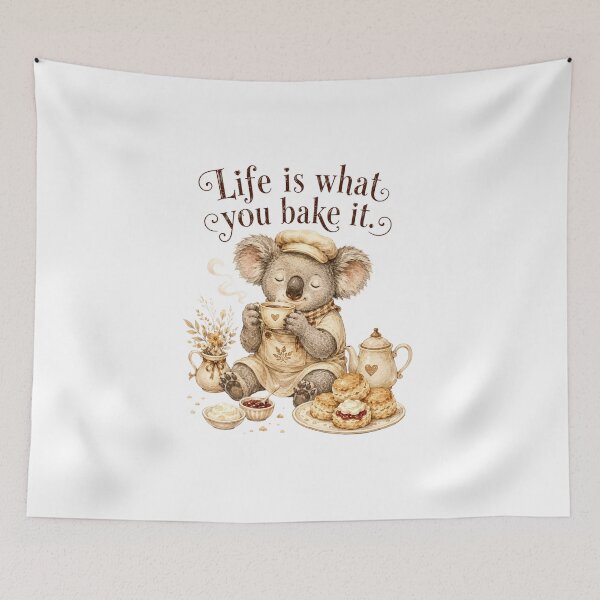 Item preview, Life Is What You Bake It Cute Koala Tea And Scones designed and sold by AQUILAKREO.