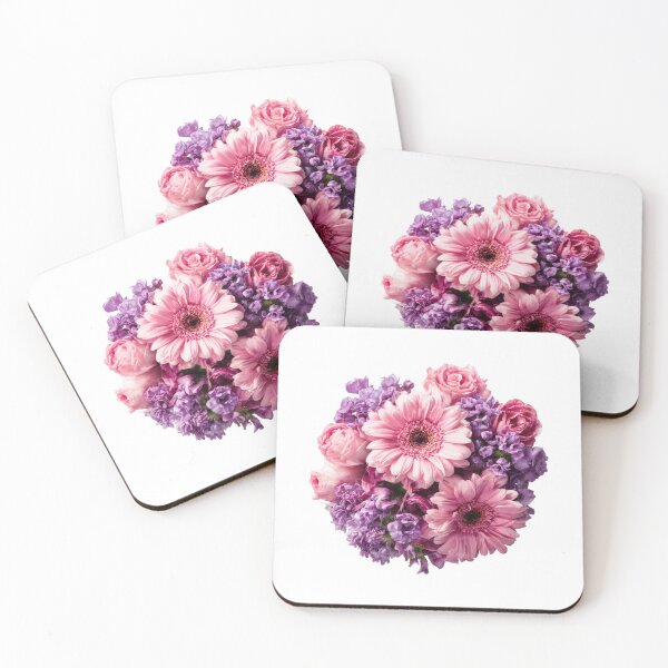 Item preview, Vibrant Pink Gerbera and Purple Blossom Floral Bouquet Sticker designed and sold by simranart111.