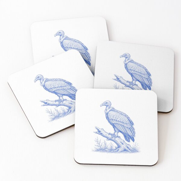 Item preview, Vintage Blue Vulture Bird Illustration designed and sold by BrandyandBeyond.