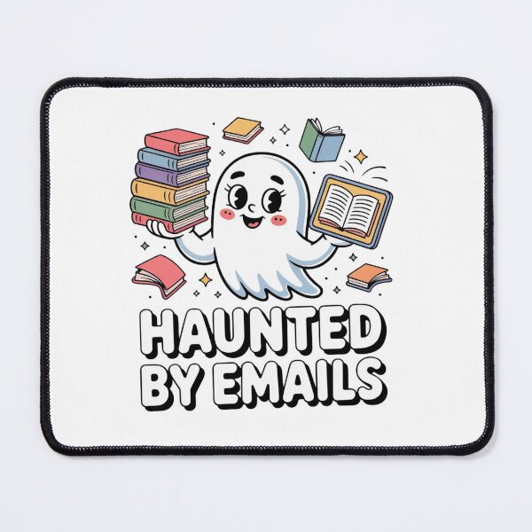Item preview, Cute Reading Ghost Haunted by Emails Book Lover Illustration designed and sold by DariaOltes.