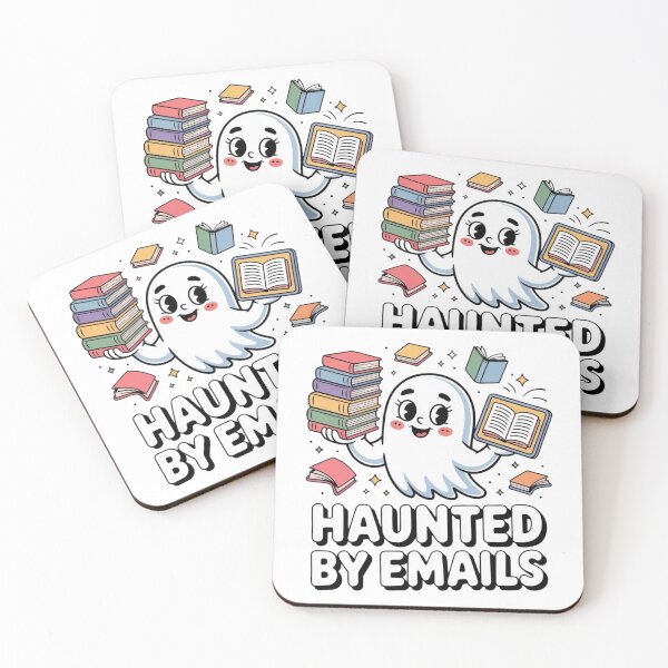 Item preview, Cute Reading Ghost Haunted by Emails Book Lover Illustration designed and sold by DariaOltes.
