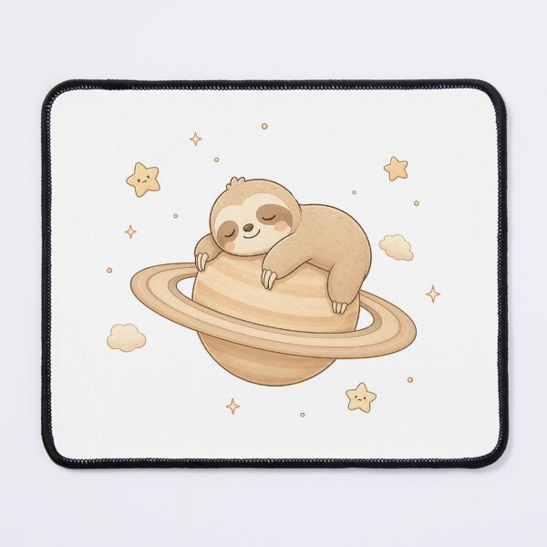 Item preview, Cozy Kawaii Sleeping Sloth Saturn Illustration designed and sold by Seculinator.