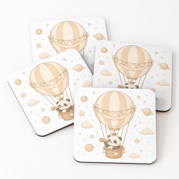 Item preview, Cozy Kawaii Space Panda Hot Air Balloon Illustration designed and sold by Seculinator.