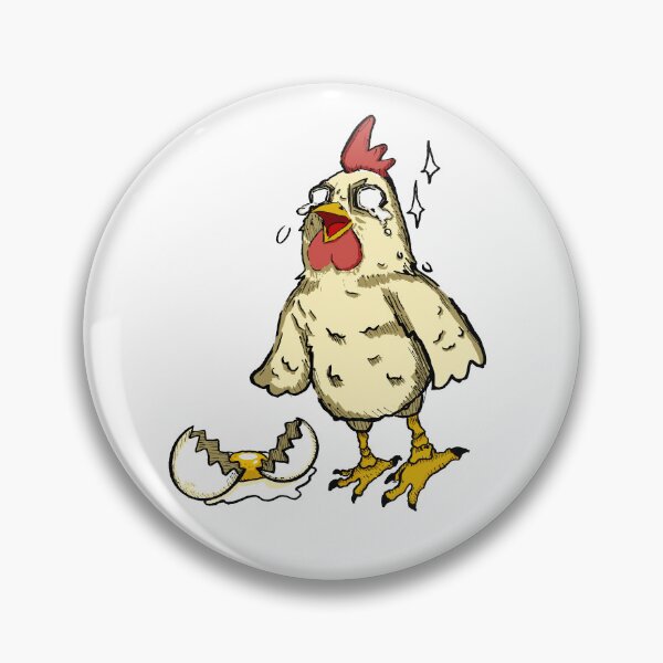 Item preview, Chicken Trauma - Funny anime scene of a chicken with his little brocken egg designed and sold by GrasswormSprout.