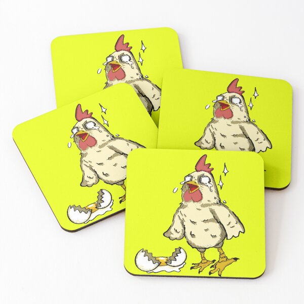 Item preview, Chicken Trauma - Funny anime scene of a chicken with his little brocken egg designed and sold by GrasswormSprout.