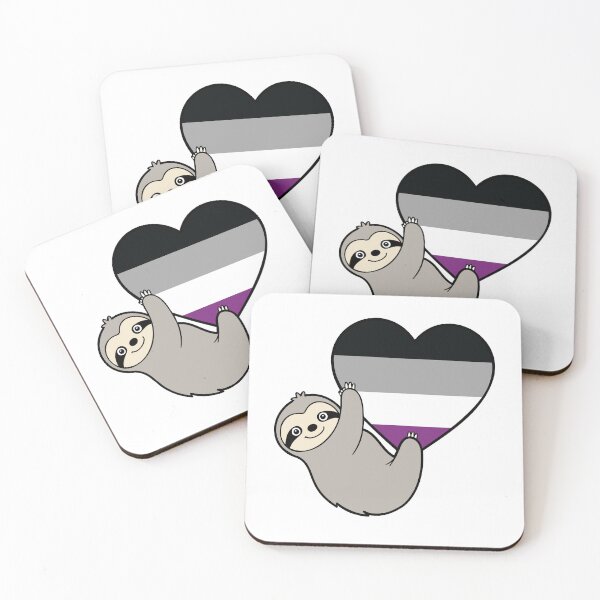 Item preview, Asexual Pride Sloth Hugging Heart - LGBTQ+ Pride Design designed and sold by Cannaxes Studio.