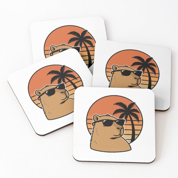 Item preview, Cool Capybara Shirt Retro Sunset Capybara Lover Tee designed and sold by PINK FREE.