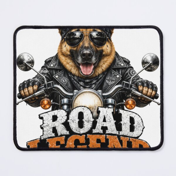 Item preview, Road Legend Biker German Shepherd dog designed and sold by PawFusionArt.