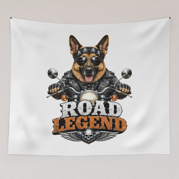 Item preview, Road Legend Biker German Shepherd dog designed and sold by PawFusionArt.