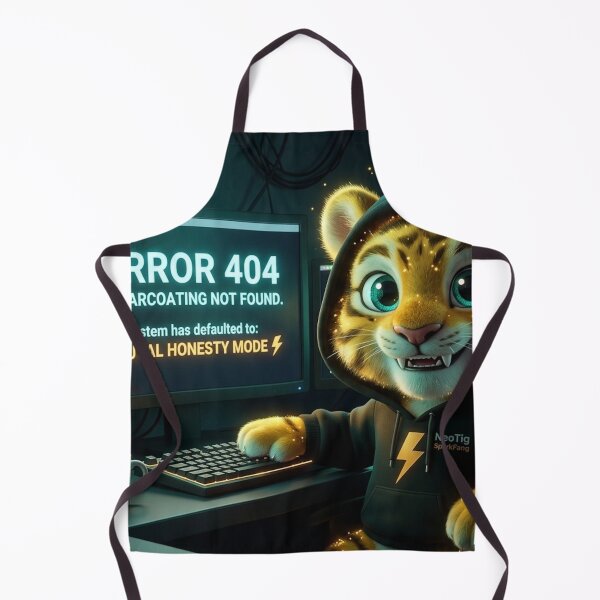 Item preview, NeoTig SparkFang Error 404 Sugarcoating Not Found — Brutal Honesty Mode Activated designed and sold by NeoTigLuna.