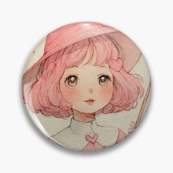 Item preview, Pink Melody Witch – Vintage Watercolor Art designed and sold by Nibi Store.