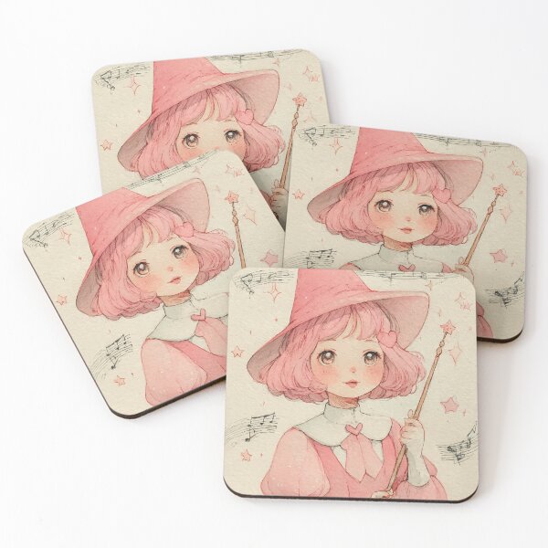 Item preview, Pink Melody Witch – Vintage Watercolor Art designed and sold by Nibi Store.