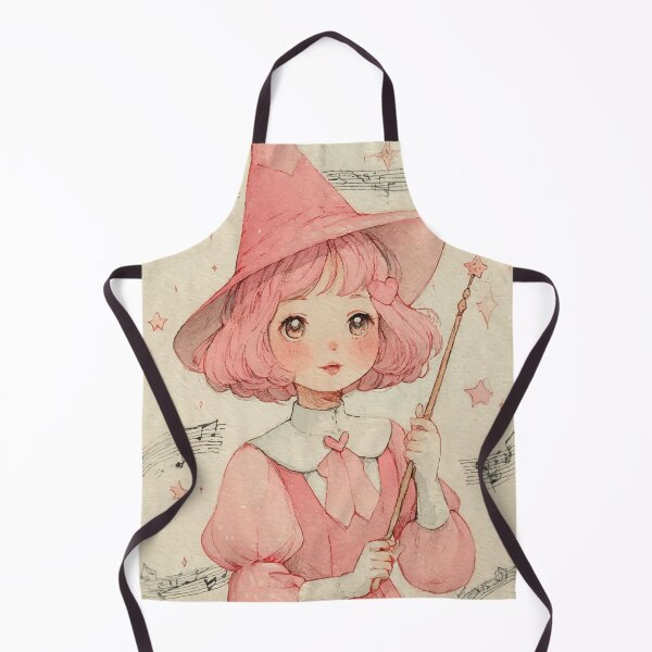 Item preview, Pink Melody Witch – Vintage Watercolor Art designed and sold by Nibi Store.